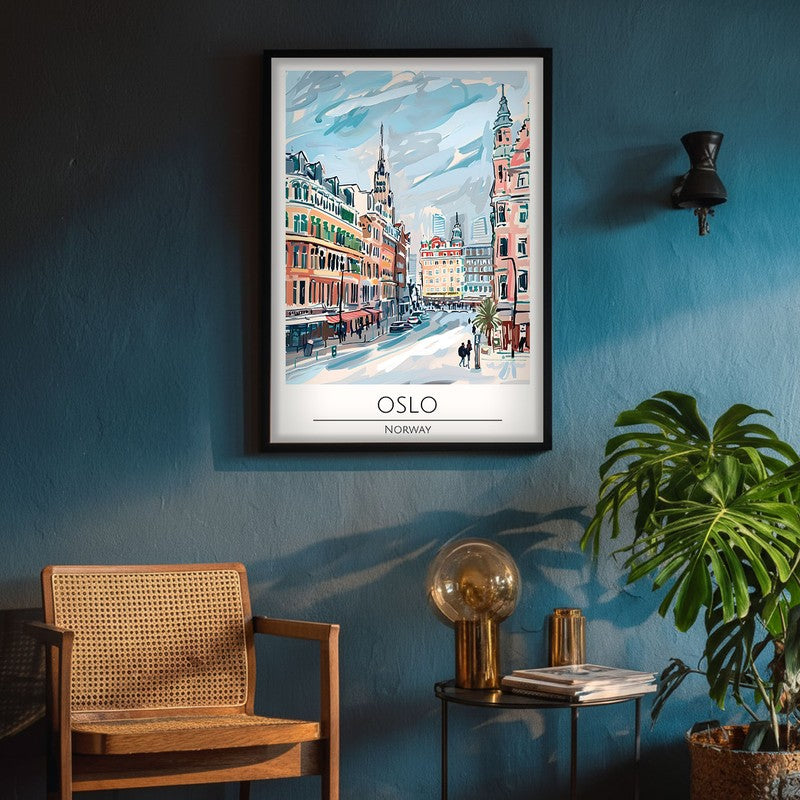 Vintage Oslo Framed Canvas Wall Painting media 4