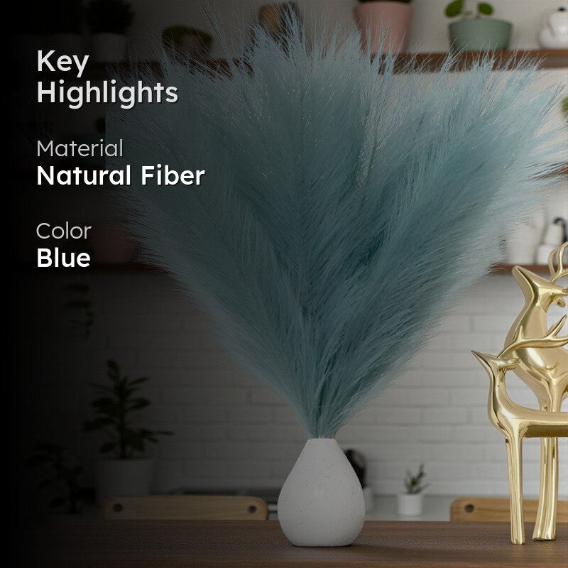 Feathery Pampas Artificial Stems (Blue) - Set Of Four media 2