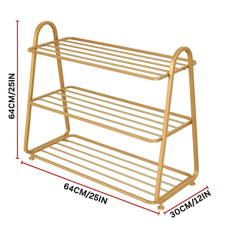 Shoehive 3-tier Metal Shoe Rack - Gold media 5