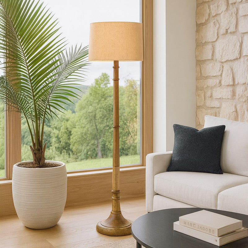 Elfin Cleo Wooden Floor Lamp - Ivory media 3