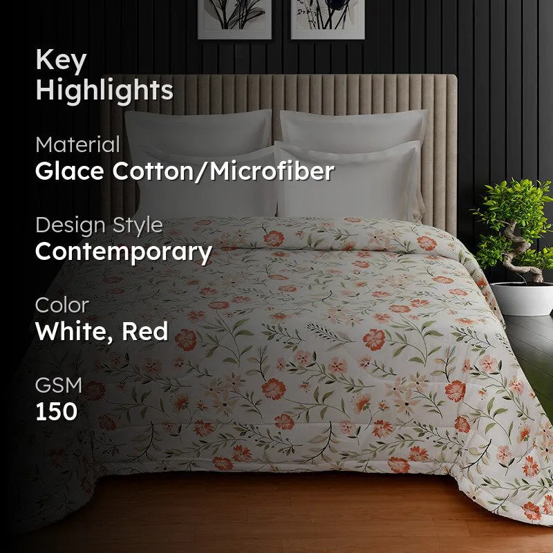 Hushed Blooms Floral Comforter - 150 GSM media 2