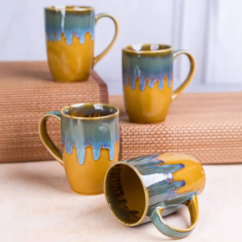 Drinara Ceramic Coffee Mug (250 mL Each) - Set of Four media 1