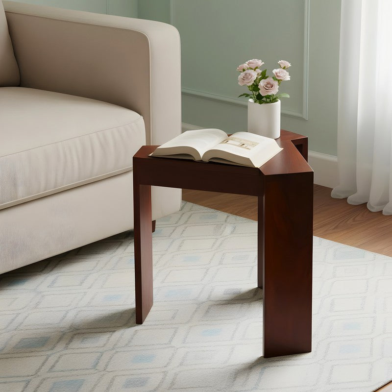 Iverox Sheesham Wooden Side & Bedside Table - Brown