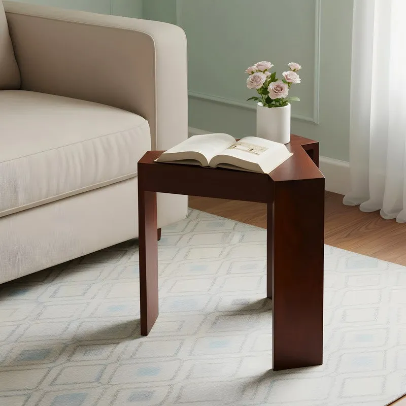 Iverox Sheesham Wooden Side & Bedside Table - Brown media 1