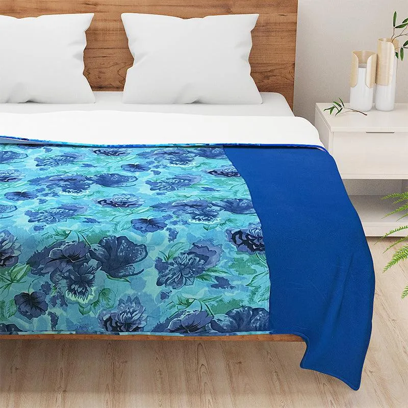 Swayam Beatific Blue Floral Cotton Dohar - 110 GSM media 5