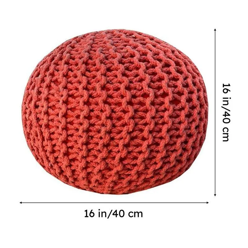Cuna Cotton Pouffe - Orange media 7