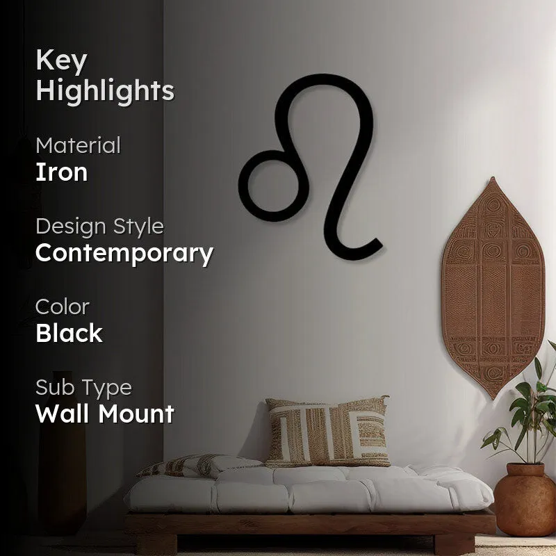 Leo Zodiac Sign Black Iron Wall Accent media 2