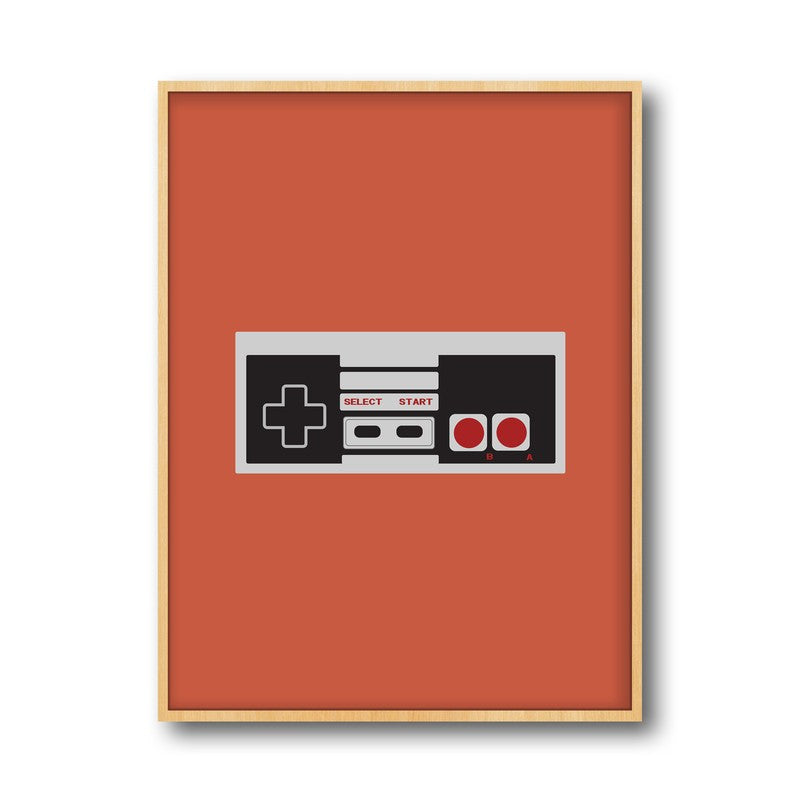 Game Mode Framed Canvas Archival Canvas Wall Painting - Natural Brown Frame media 4