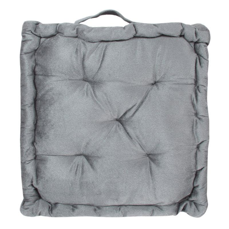 Roe Velvet Floor Cushion - Grey media 3