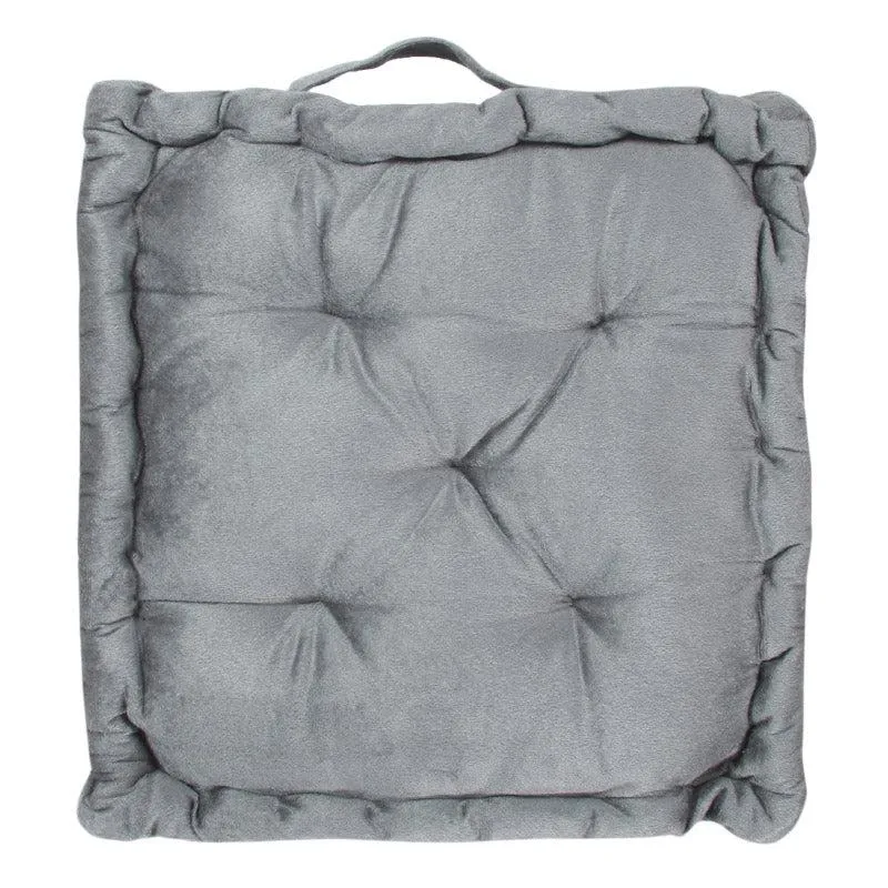 Roe Velvet Floor Cushion - Grey media 3