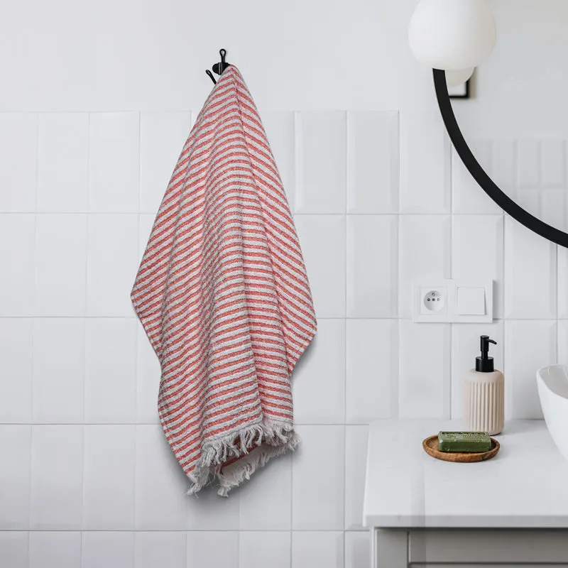 Micro CottonLuxeDry Striped Comfort Bath Towel - Orange & White media 1
