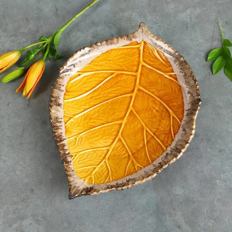 Bubbly Bliss Leaf Handmade Ceramic Platter media 3