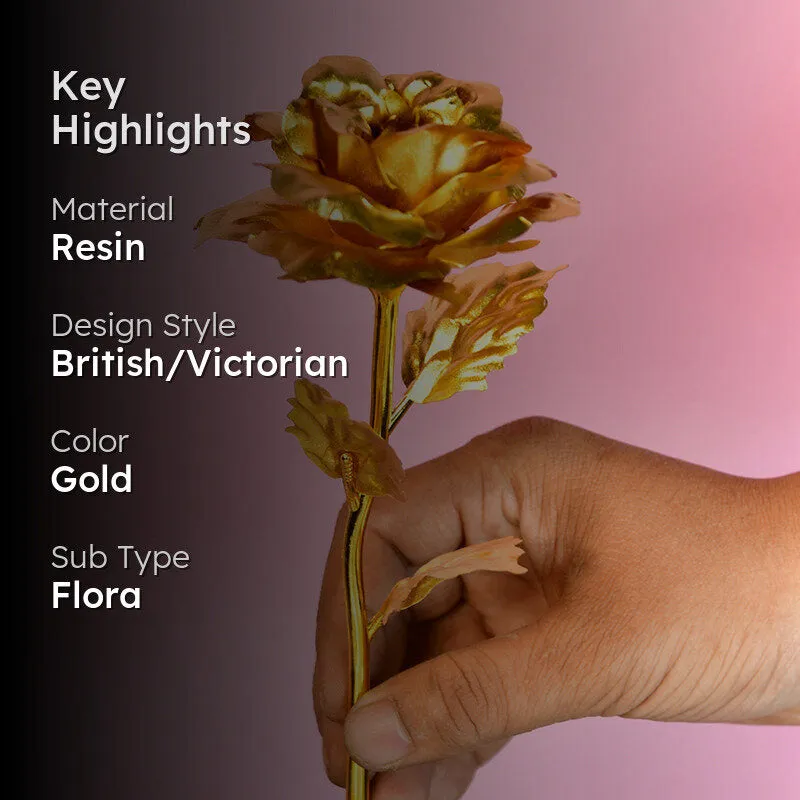Story Of Rose Resin Showpiece - Gold media 2
