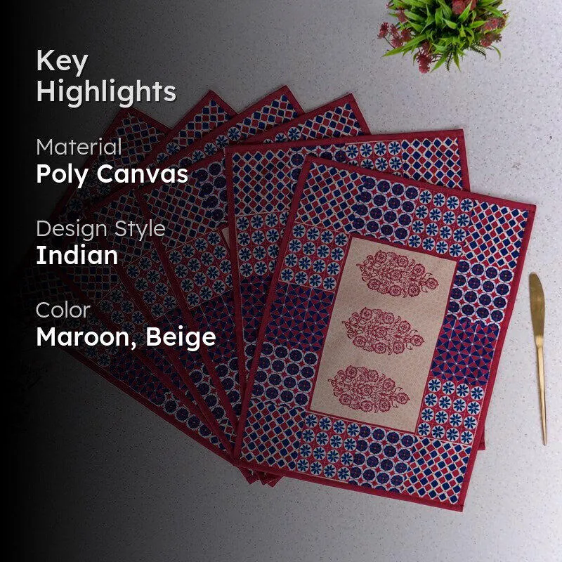 Maroon Mix Placemat - Set Of Six media 2