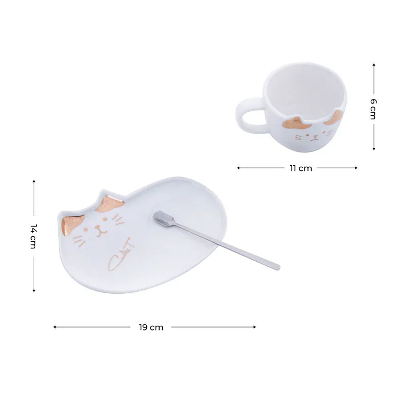 Whisker Tales White Mug & Snack Plate (200 ML) - Three Piece Set media 7
