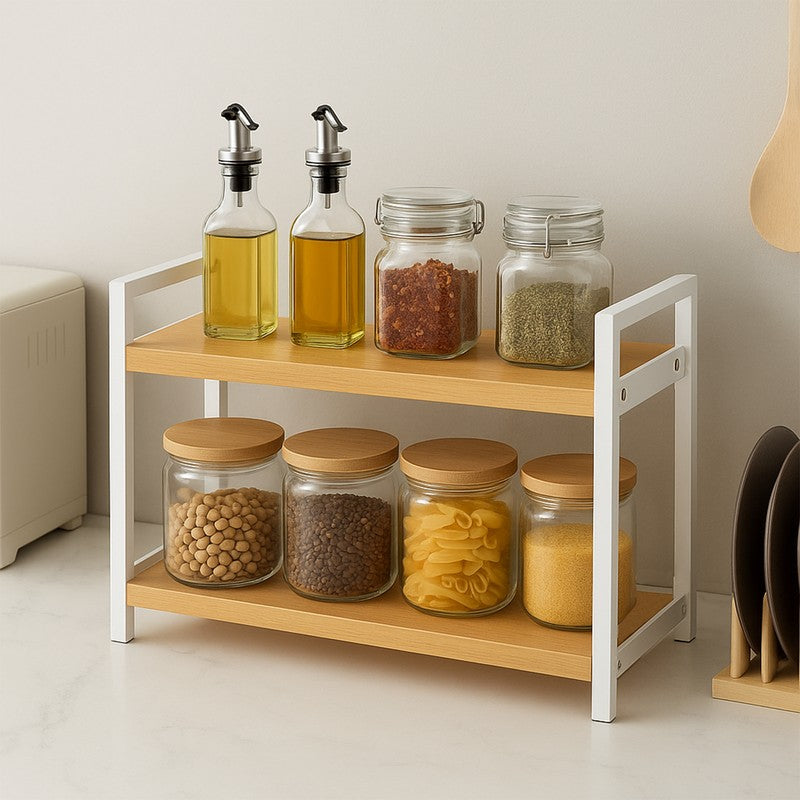 Tierora 2-tier Kitchen Storage Rack - White media 4