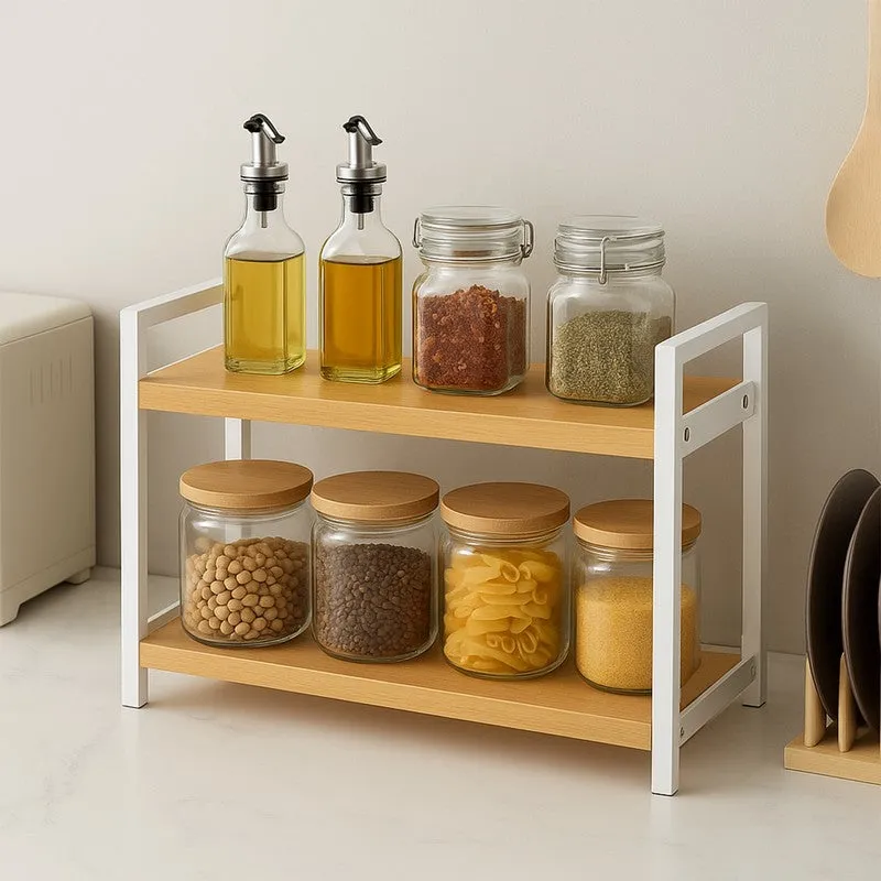 Tierora 2-tier Kitchen Storage Rack - White media 4