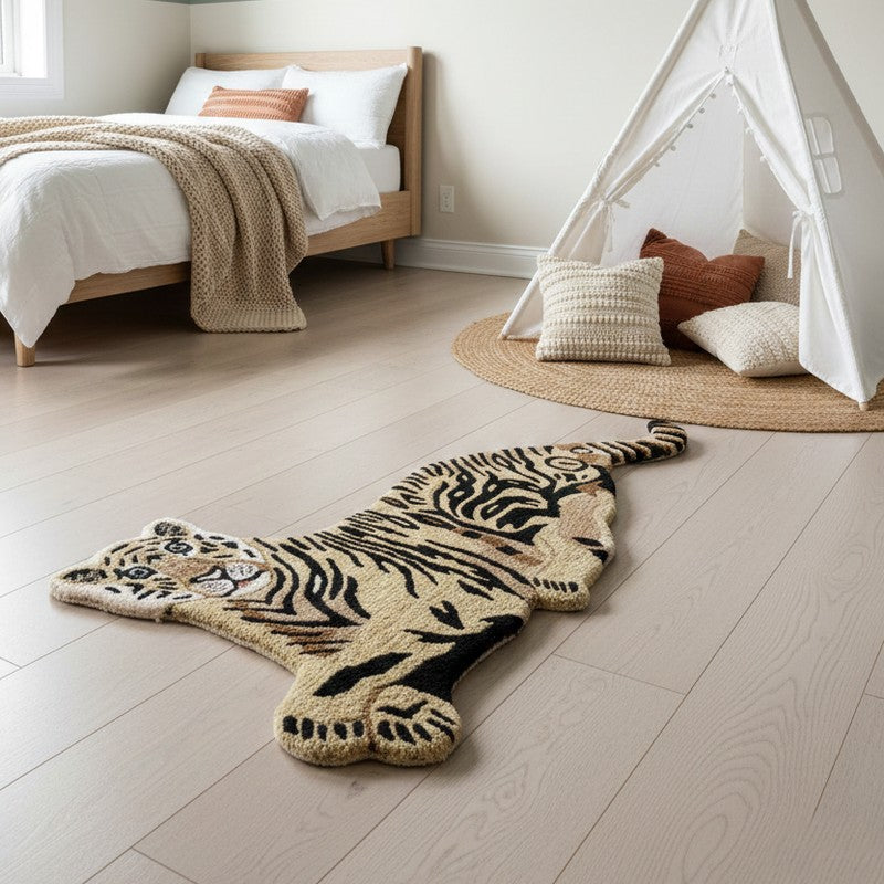 Tiger Cub Cotton Carpet - Black,Beige media 3