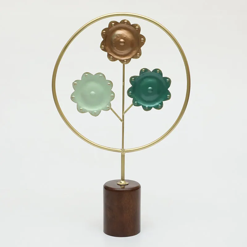 Steel & Petals Metal & Wood Showpiece media 3