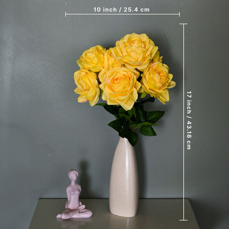 Faux Everlasting Rose Flower Bunch - Yellow media 4