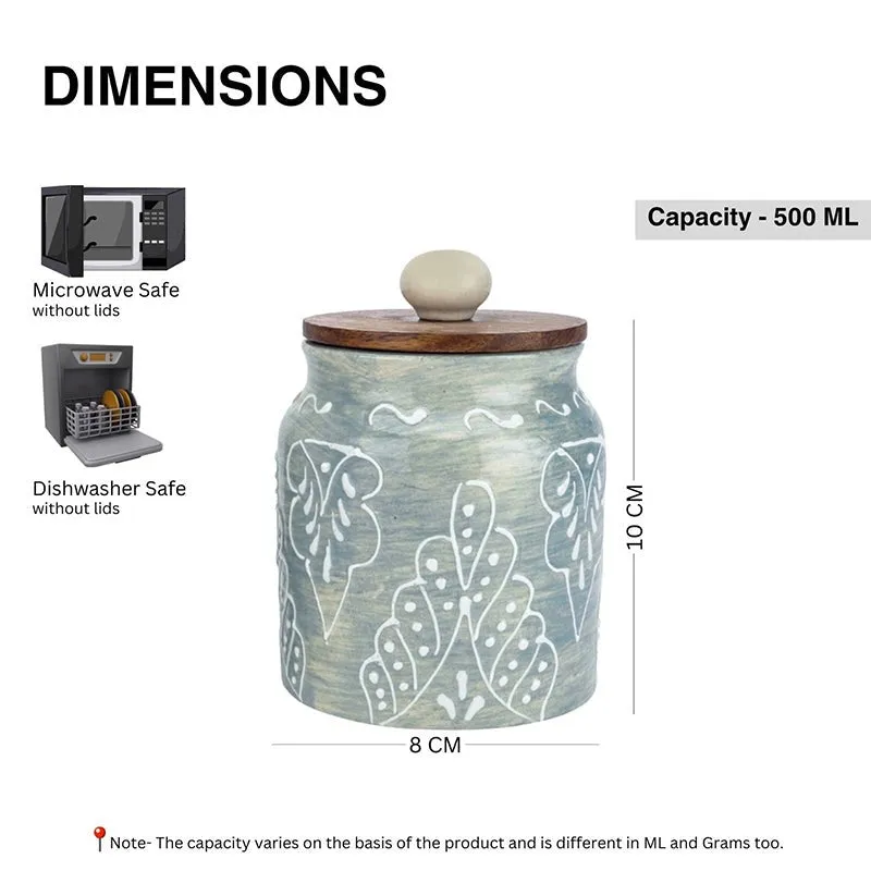 Ebano Ceramic Jar (500 mL Each) - Set Of Two media 7