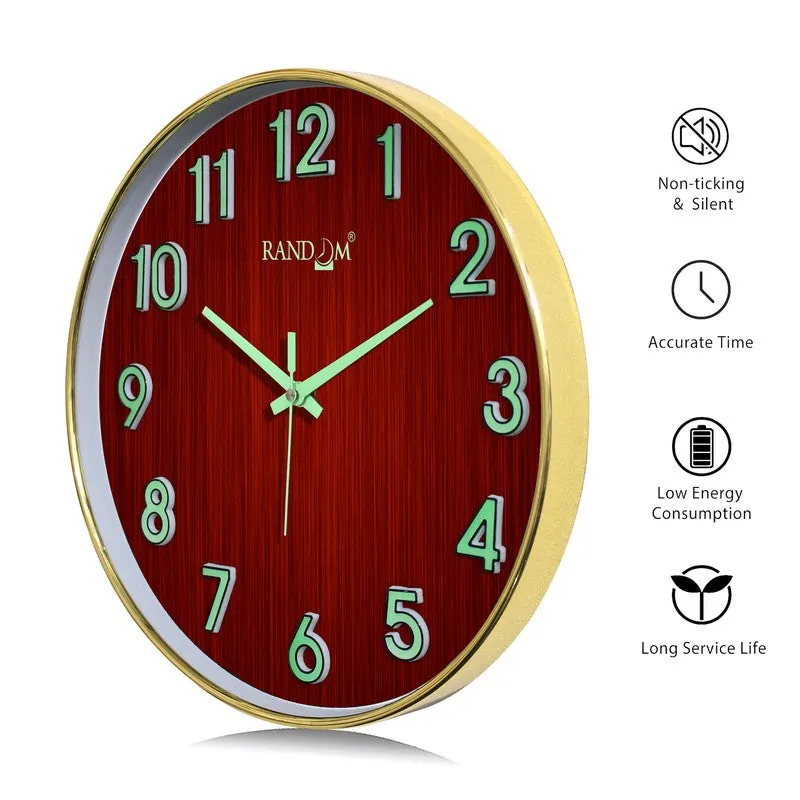 Elvric Round Modern Plastic Wall Clock - Maroon media 7
