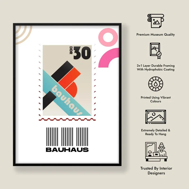 Postal Stamp Archival Canvas Wall Art - Black Frame media 8