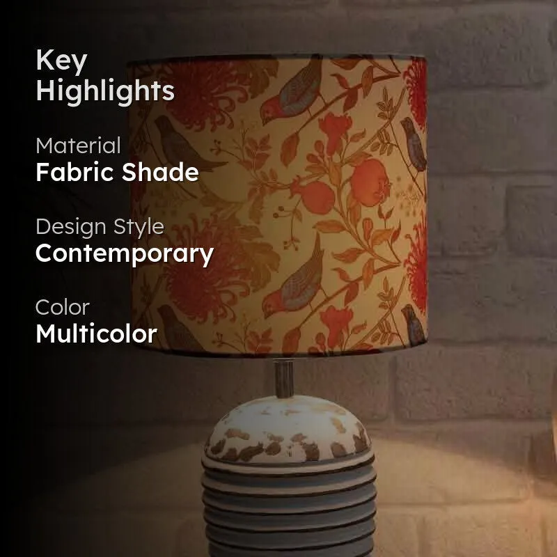 Amber Rings Fabric Table Lamp - Multicolor media 2