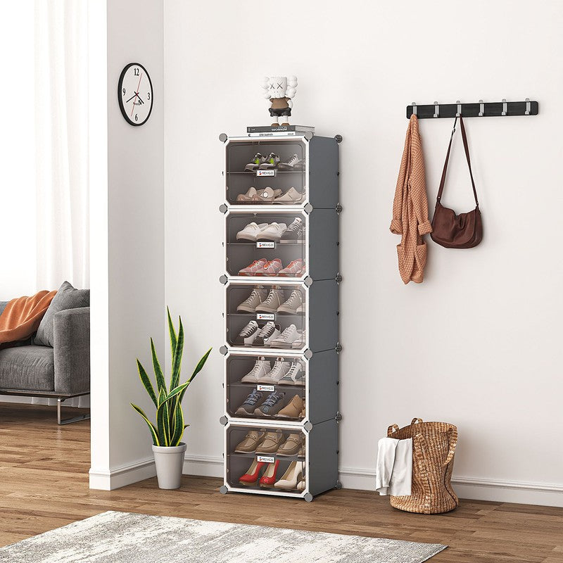 PureForm Grey Plastic & Metal Shoe Racks media 4