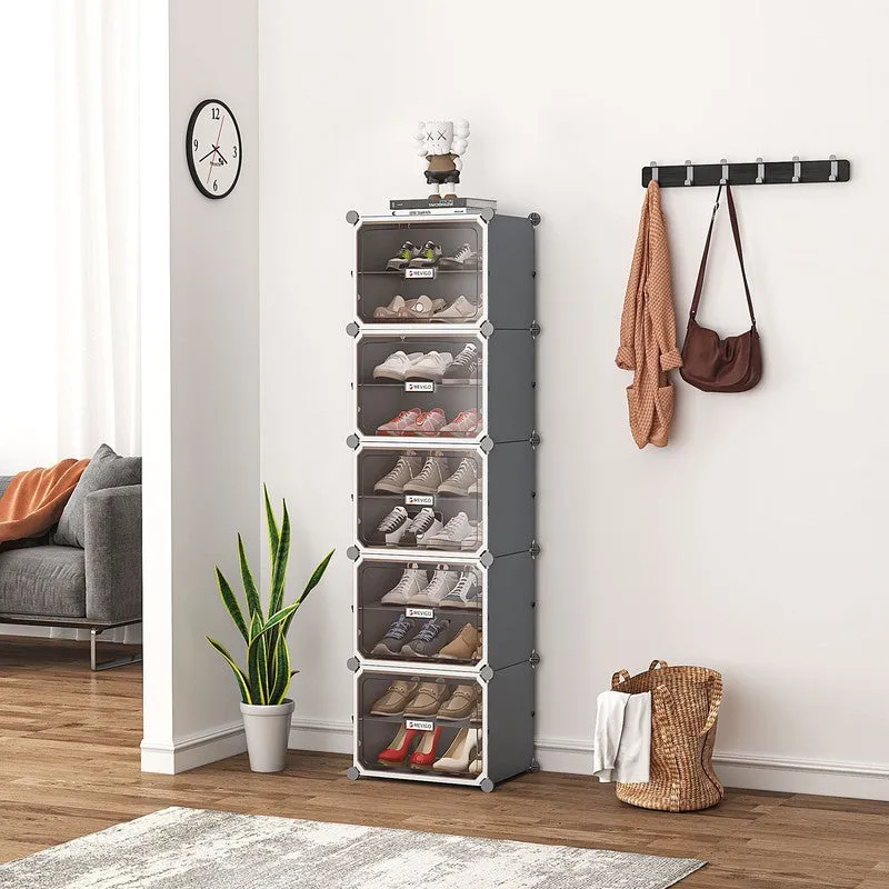 PureForm Grey Plastic & Metal Shoe Racks media 4