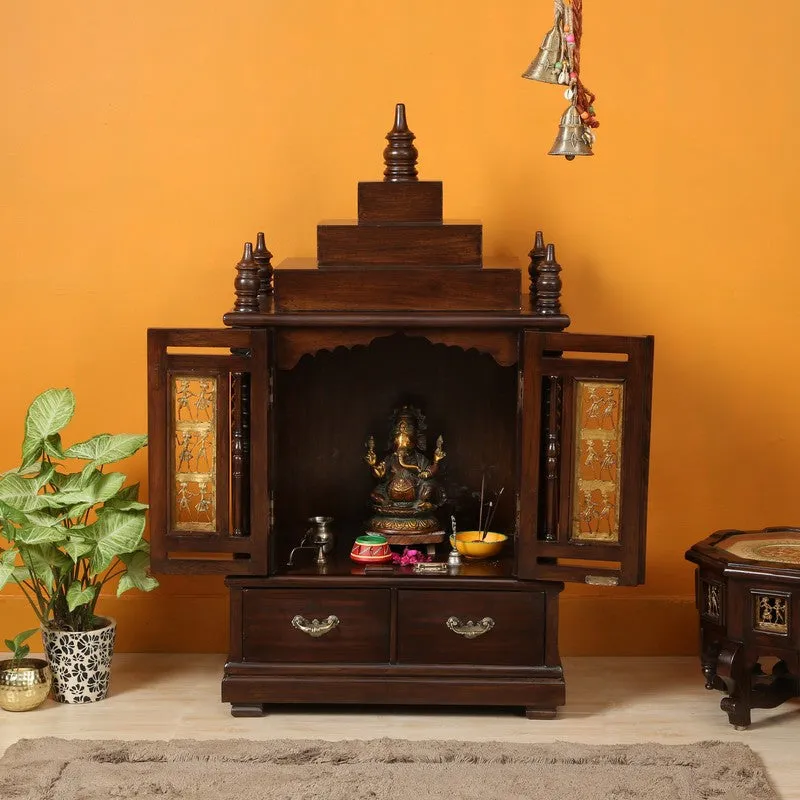 Divine Aura Teak WoodMandir media 1