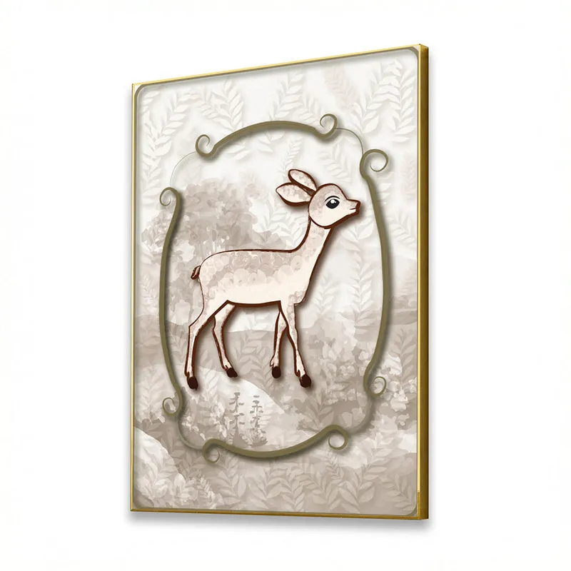 Fawn Fern Wall Art with Gold Frame media 3