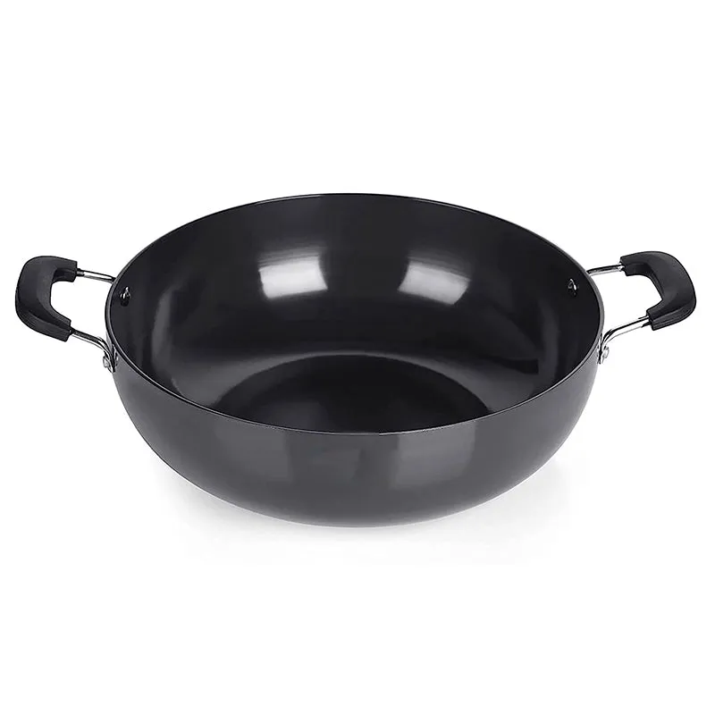 Nirlon Hard Anodized Kadhai - 3800 mL/10 Inches media 8