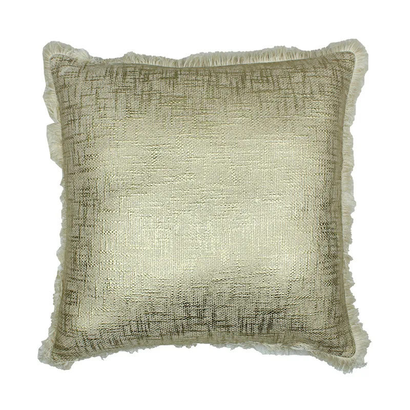 Botanic Silk Touch Woven Cotton Cushion Cover (Gold) - Set Of Two media 5