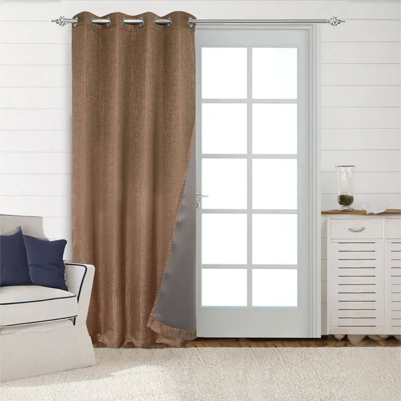 Saral Home Auriel Blackout Curtain - Brown media 1