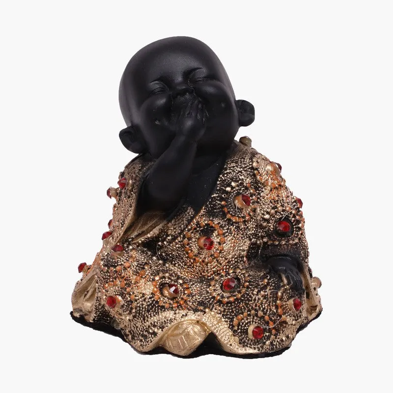 Serenity Laughing Buddha Showpiece - Black media 3