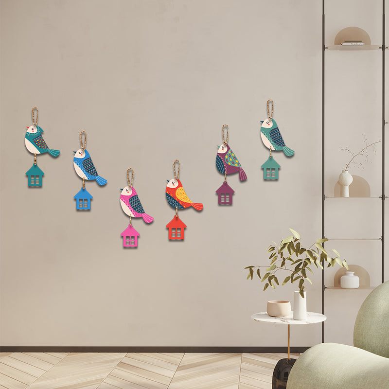 Chirps Of Color MDF Wall Hanging - Set of Six media 5