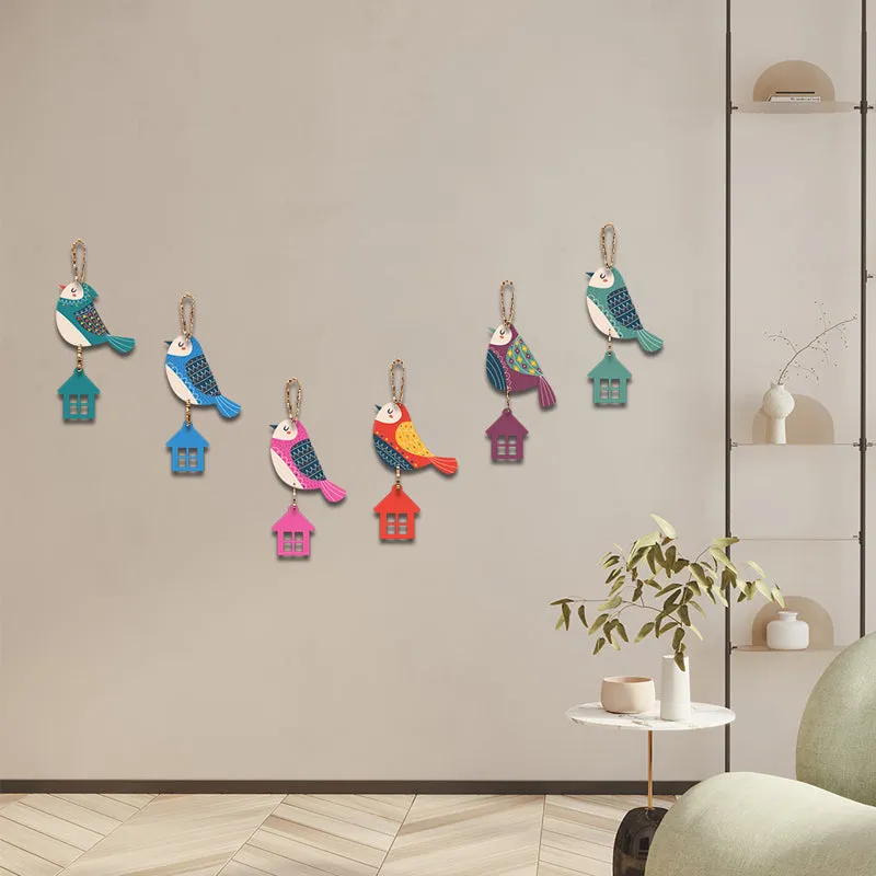 Chirps Of Color MDF Wall Hanging - Set of Six media 5