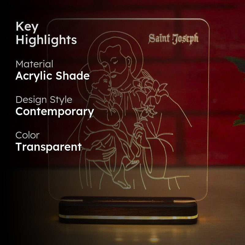 Saint Joseph Grace LED Acrylic Table Lamp - Transparent media 2