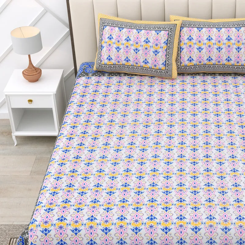 Rajni Cotton Bedsheet (Blue) - 180 TC media 4