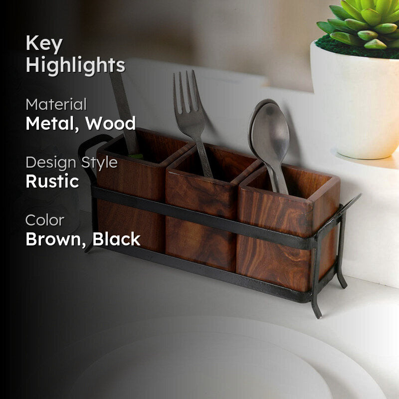 Lynte Cutlery Caddy With Stand - Four Piece Set media 2