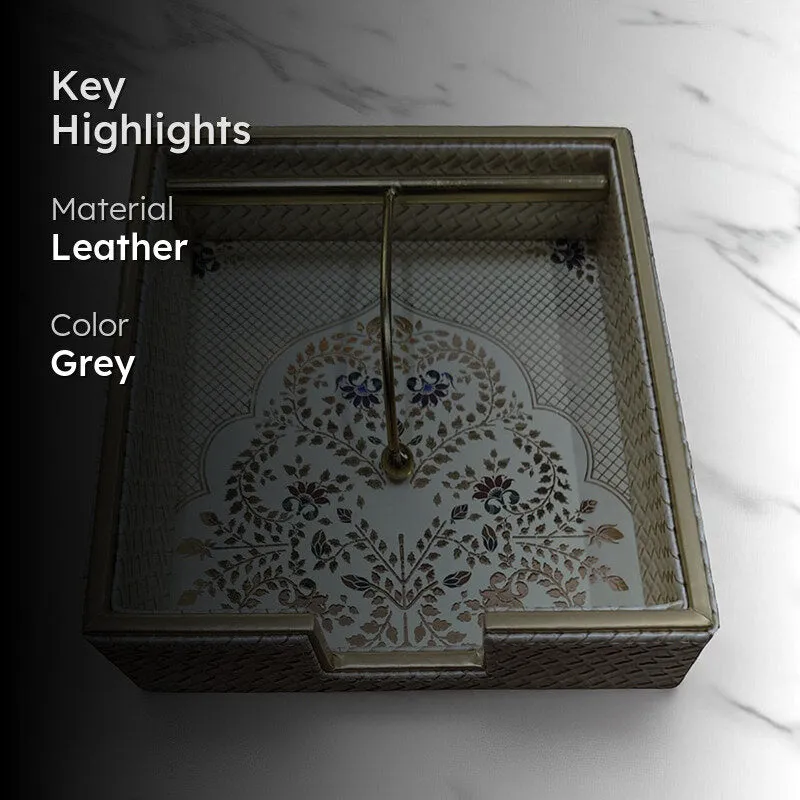 Motif Greys Faux Leather Tissue Box media 2