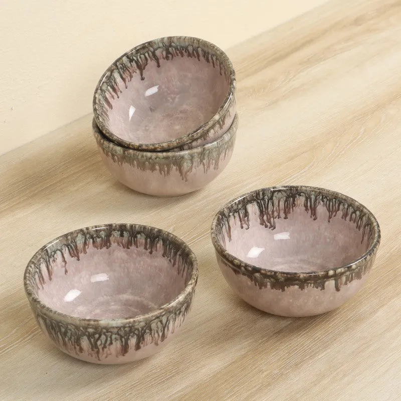 Opaline Snack Bowls (Pink,200 mL Each) - Set Of Four media 4