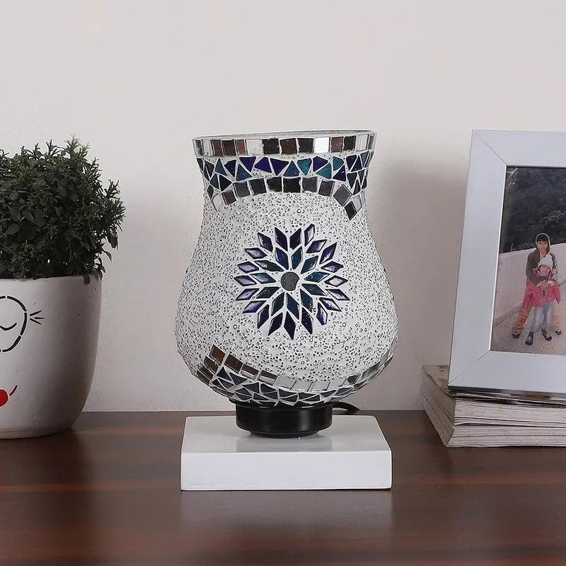 Chromabeam Mosaic Glass Table Lamp With Wooden Base media 4