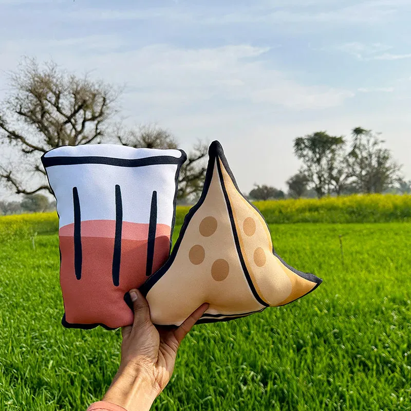 Chai-Samosa Cushion - Set Of Two media 3