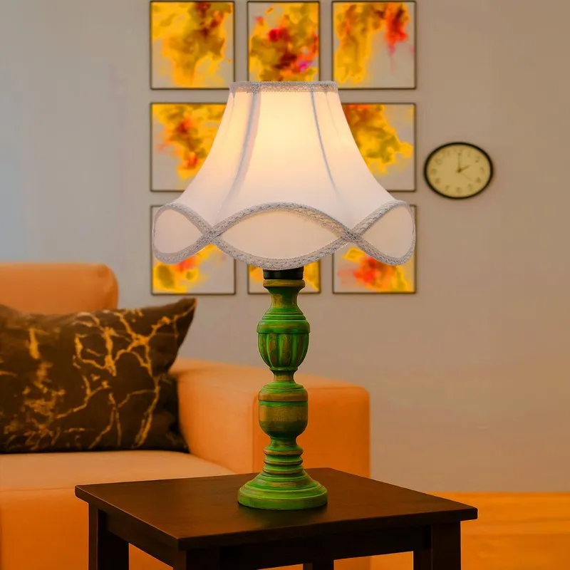 Arvello Myra Wooden Table Lamp - OffWhite media 3