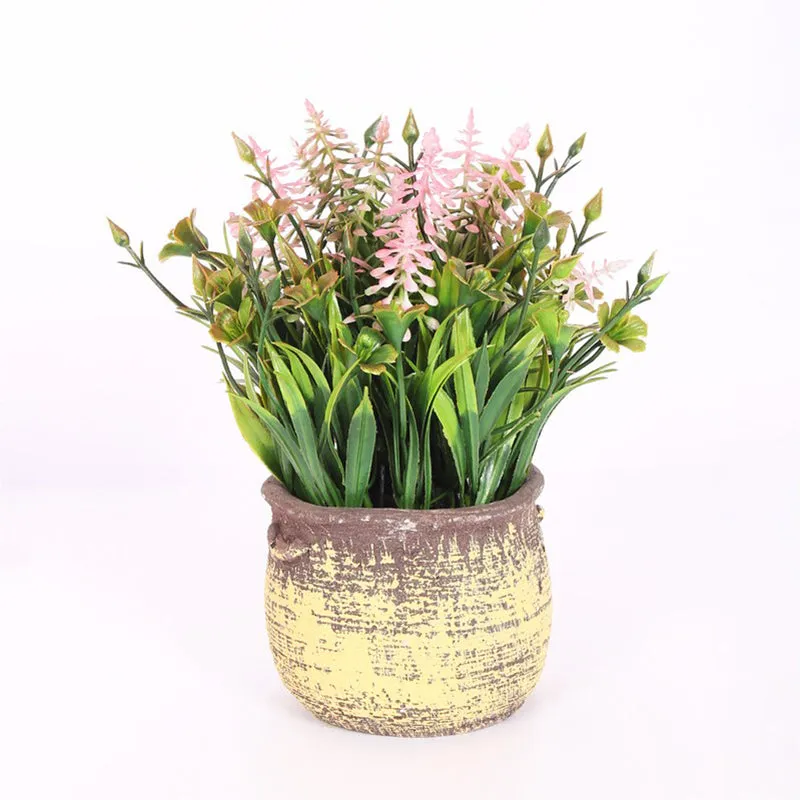 Lavender Artificial Flower With Pot - Peach media 3