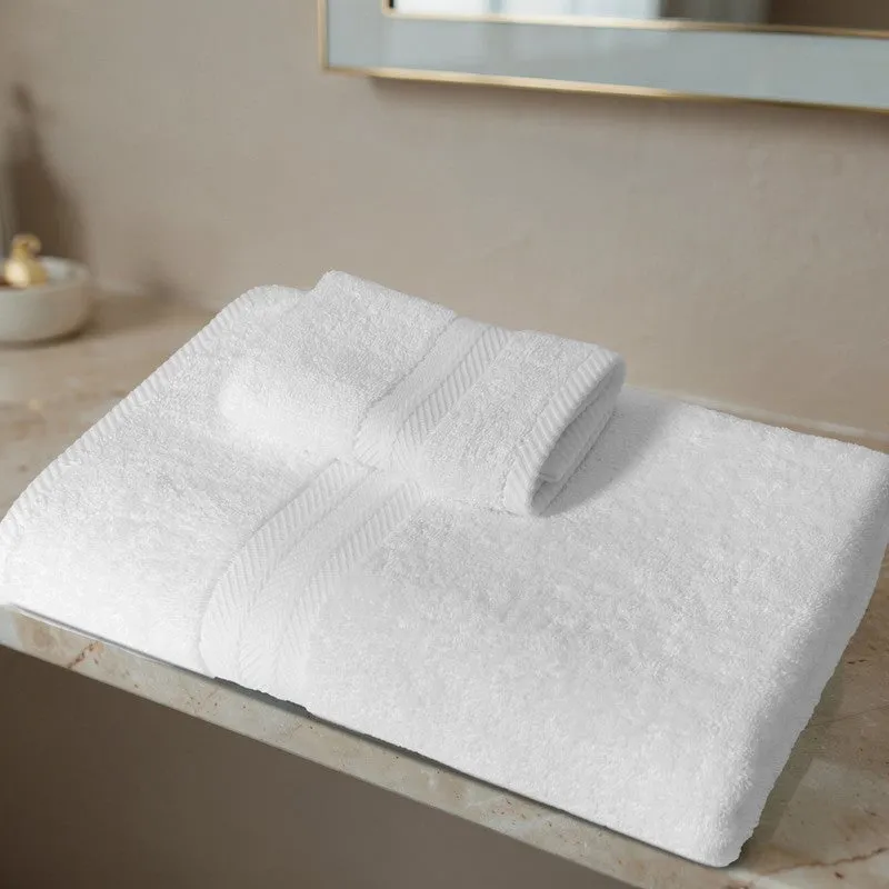 PlushAura Cotton Bath Towel (White) media 6