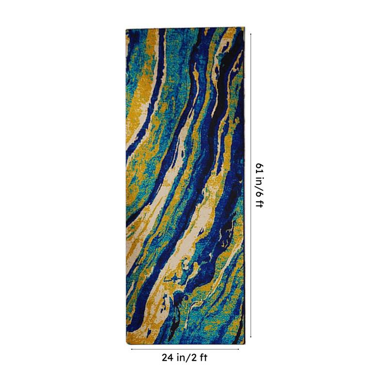 Brenna Abstract Micro Fiber Runner Rug - Blue media 8