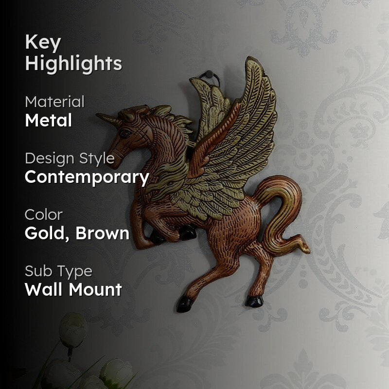 Decorative Flying Horse Metal Wall Accent media 2